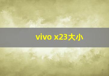 vivo x23大小